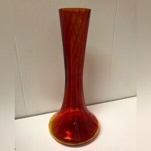 Vintage Amberina Swirl Vase Possibly L E Smith 9.5” Tall Excellent Condition